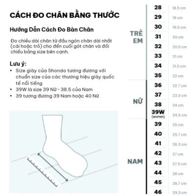 bang kich thuoc do size chan